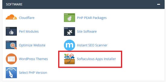 Softaculous apps installer