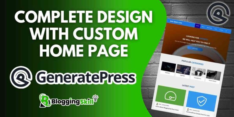 Create Custom Home Page in GeneratePress Theme with Full Customization