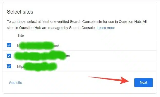 Select Domain For Google Question Hub