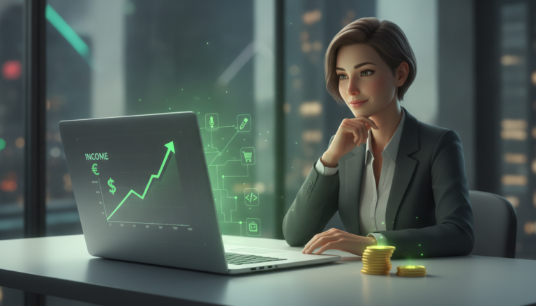Freelancer using AI tools to build online income in 2026