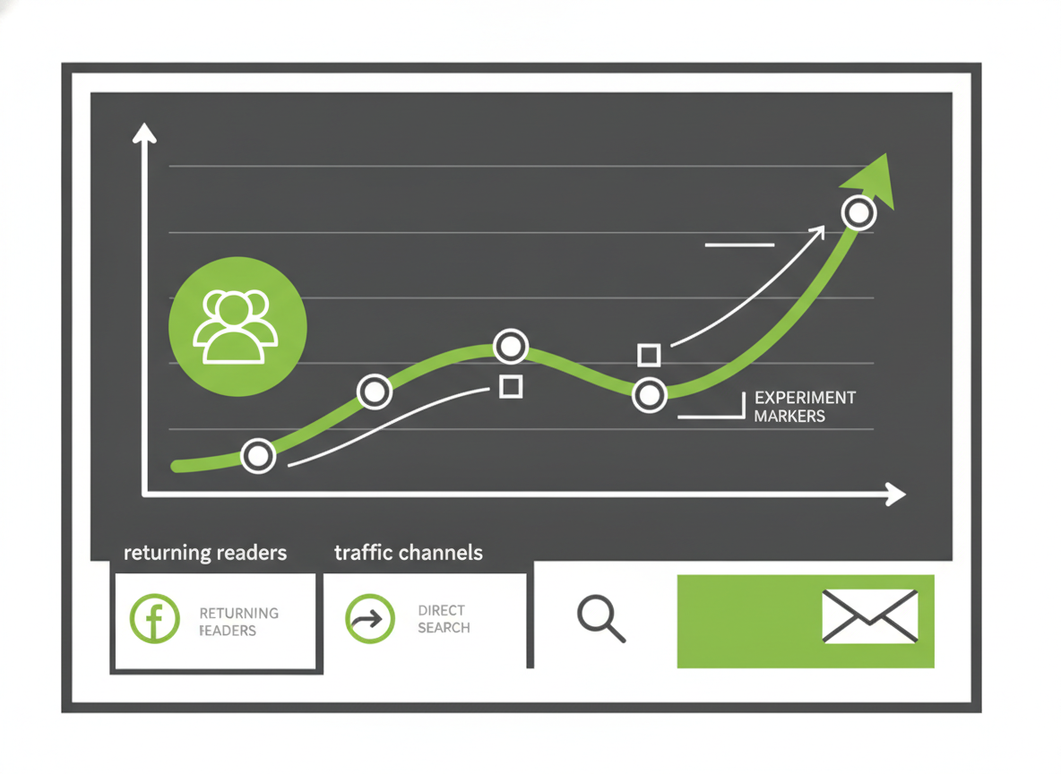How to Build a Future-Ready Blogging Strategy in 2026 4 Content measurement dashboard with traffic and engagement trends
