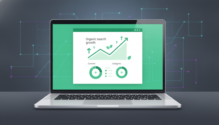 Future-ready blogging strategy dashboard with green growth chart